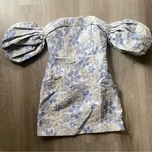 Elliatt archival floral detail oversized sleeve mini dress